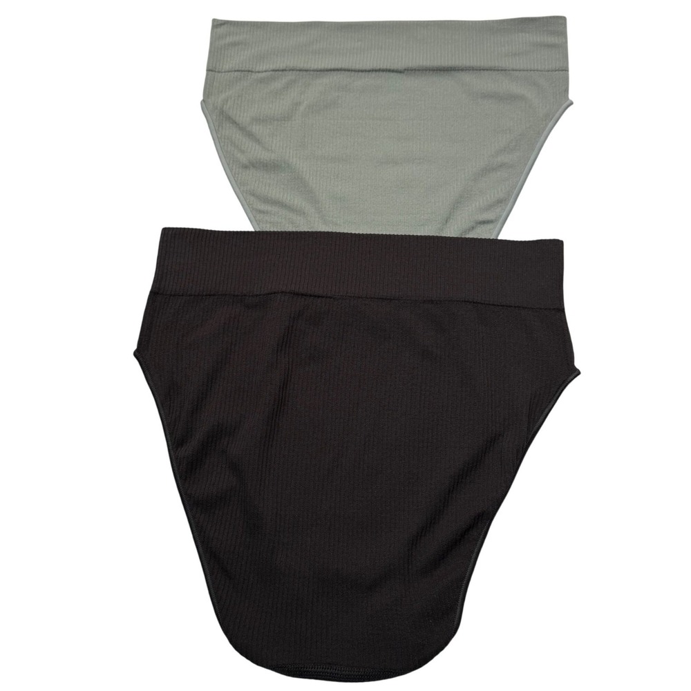 SKIMS Stretch Rib Brief Lot of 2 NEW Soot Sea Haze L/XL - Picture 4 of 11